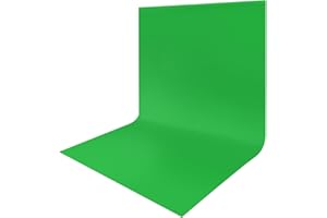 JEBUTU Greenscreen, 3x6m (9,8x19,6ft) Greenscreen, Großer Faltbare Fotografie Hintergrund Grün Chromakey Waschbares Polyester für Fotostudio, Video, Fernsehen, Zoom, YouTube