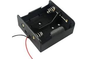 CABLEPELADO Porta batteria piatta | Supporto batteria D LR20 R20 | Include cavo da 200 mm | Tensione totale: 3 V (1,5 V per batteria) | Adatto per 2 batterie D LR20 R20