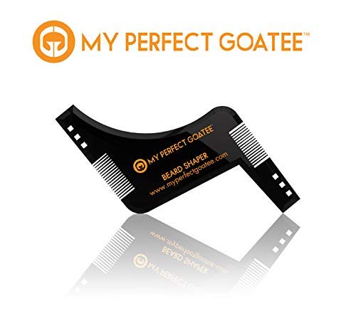 My Perfect Goatee herramienta para modelar barba (6 en 1) guía de peinado facial para línea de mandíbula, patillas, escote | recorte y cepillado con peines integrados