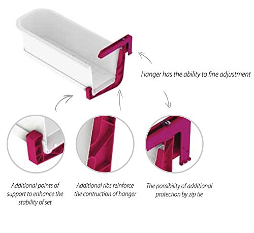 Blumenkasten + Untersetzer + Halterung Blumentopf Balkonkasten grau 60 cm - 2