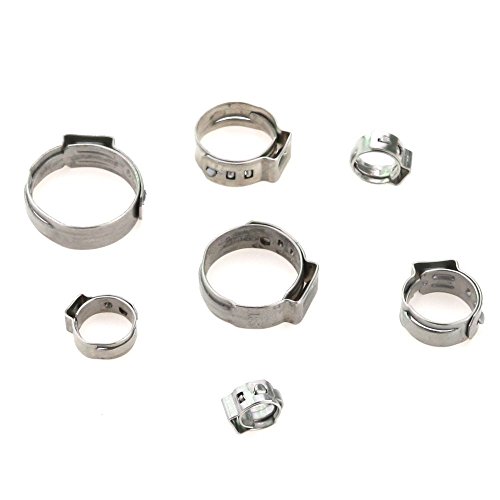 hilitchi 70 Stück Edelstahl Single Ohr Schlauchklemmen-Kit - 5