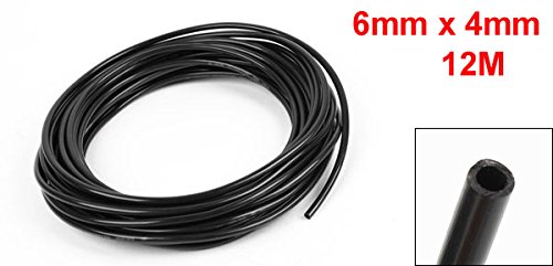 uxcell Druckluftschlauch, aus Polyurethan, 6 x 4mm, 15 m, Schwarz - 2