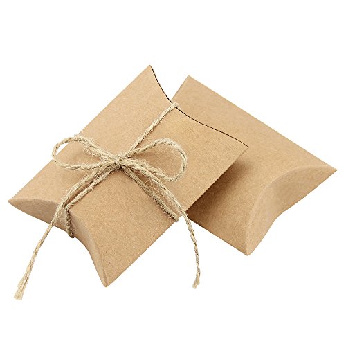 JTDEAL Vintage Gastgeschenke, Geschenke Boxen, Geschenkverpackung, Kraft Papier Geschenk Box für Süßigkeiten, Schmuck, Nuss, Schokolade, 50 Stück - 5