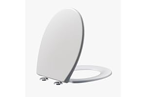 CLEAN PEACH Abattant wc frein de chute effet ceramique en UF| Garantie 2 ans | Cuvette toilette avec frein de chute | Cuvette wc | Lunette wc en forme Ovale | CleanPeach®