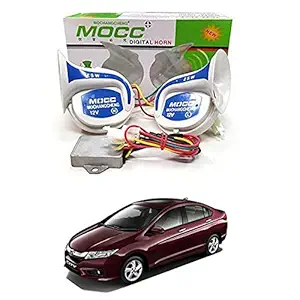 RKPSP White & Blue Mocc 18 in 1 Digital Tones Car Magic Horn For Honda City 2018
