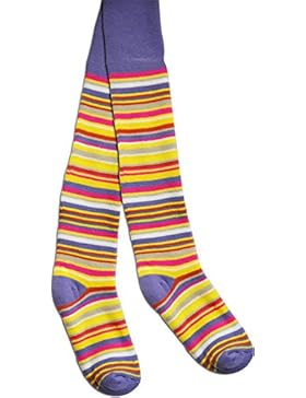 2 Paar Kinder Ringel Thermo Strumpfhose für Jungen und Mädchen in verschiedenen Farben Farbe Lila Größe 74/80