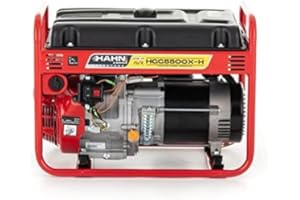 HAHN & SOHN Générateur à essence 5,5 kW / 5500 W – Générateur silencieux avec technologie AVR, réservoir 230 V et 18 l – Groupe électrogène pour chantiers, agriculture, maison et événements