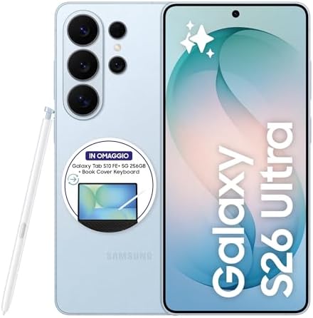 Samsung Galaxy S26 Ultra Smartphone AI, 1TB, 3 anni di Garanzia, Privacy Display Integrato, Processore Potente, Assistente Foto, Camera 200 MP, 5000 mAh, Sky Blue [Versione italiana]