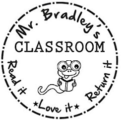 Personalised Teacher/Classroom/Library Stamp - Self Inking - 34 x 34 mm