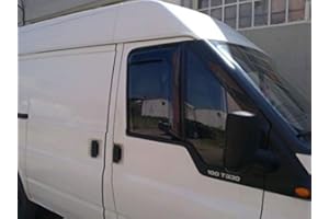 AC WOW 2X Deflectores de Aire Compatible con Transit 2000-2014 MK3 Derivabrisas protección Sol Lluvia Nieve Viento Vidrio acrílico PMMA de Primera Calidad