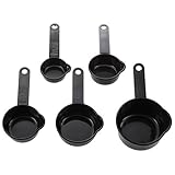Color: Negro SODIAL(R) 5pcs Conjunto de Tazas De Mediciones Vaso Medidor Graduados