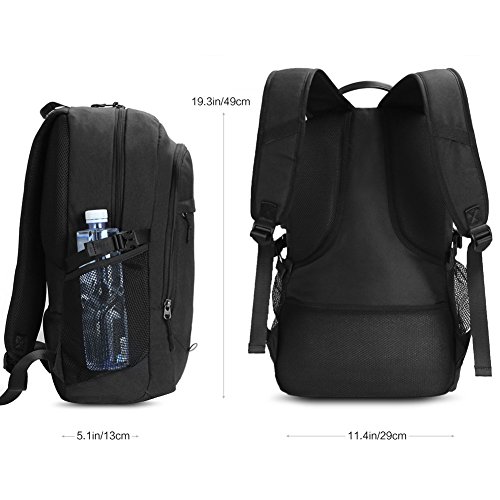 Leichter Laptop-Rucksack College Schultasche Computer Rucksack mit USB-Port passt 39,6 cm Laptop Notebook Black-01 39,6 cm (15,6 Zoll) - 4