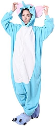 iKneu Sleepsuit Costume Cosplay Homewear Lounge Wear Kigurumi Onesie Pajamas (XL For height:68.8"-72.18", Elephant)