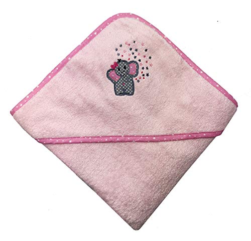 Arle-Living® Serviette à capuche pour bébé Motif éléphant 100 x 100 cm Coton éponge