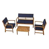 Conjunto para jardín con mesa, sillones y banco Aktive Garden diseñado para zonas de exterior