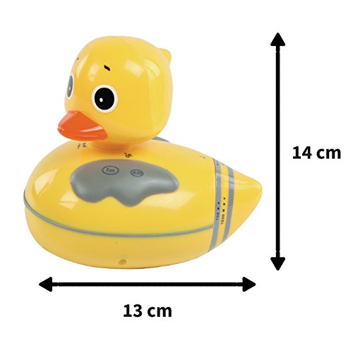 Duschradio-Ente Badeente Badradio / Wasserdicht nach IPX5 / Badespass für Kinder und Erwachsene / UKW-MW-Tuner / Tragbar und Batteriebetrieben / Lustig: Radio startet beim Halsumdrehen der Ente - 4