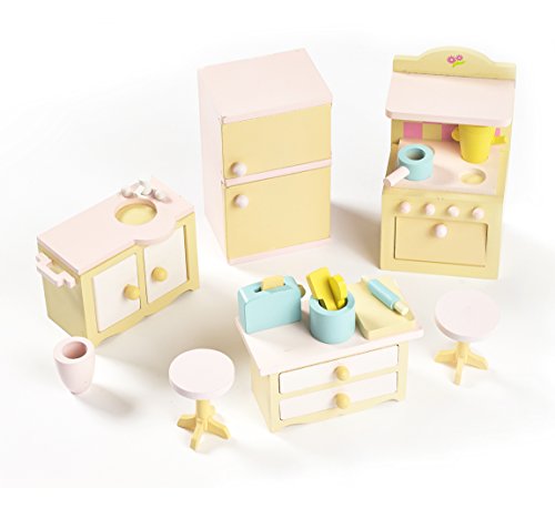 Complete Pack of 6 Sweetbee Wooden Dolls House Furniture Sets - Bargain Bundle! 6 beautiful room sets for children's dolls houses