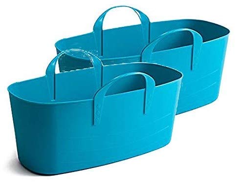 Life Story Cesto Organizzatore Plastica 10L, Contenitore di Stoccaggio o Cesti per Biancheria, Cesto portagiochi Bambini, Portaoggetti Bagno, 40 × 22 × 22 CM, Azzurro 2-Pack