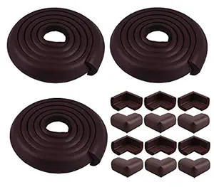 Store 2508 Combo Pack of Child Safety Strip Cushion and Corner Guards (Brown)