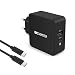 Produktbild USB-C USB Ladegerät, BC Master Quick Charge 3.0 34.5W 2 Port Schnellladegerät (USB-A+Typ-C Port)für Samsung,Iphone,LG G5,HTC 10,New Macbook,Google Chromebook und Mehr - Schwarz(mit USB Kable)