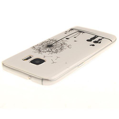 AllDo Funda Silicona para Samsung Galaxy S7  5 1 Pulgadas  Carcasa Protectora Caso Suave TPU Soft Silicone Case Cover Bumper Funda Ultra Delgado Carcasa Flexible Ligero Caja Anti Rasgu  os Casco Anti Choque - Diente de Le  n y Ni  os