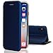 Produktbild Ray Oklay [kompatibel für iPhone X/XS / 10 Flip-Case Hülle [Deluxe Leder Case] Handyhülle mit Magnetverschluss und Standfunktion Cover Blau