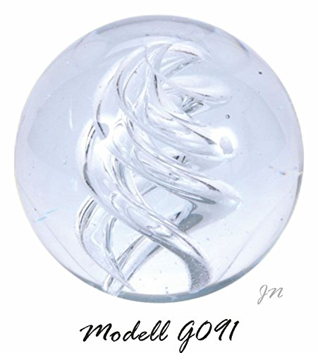 Traumkugel- Briefbeschwerer medium: Motiv klare Spirale (Feng Shui) mit kleinen Blasen - Handarbeit