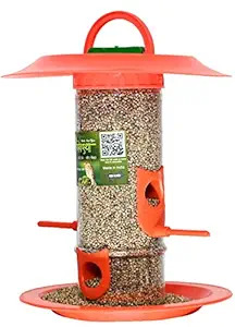 Skybeings Window Bird Feeder with Hut Medium 1 Piece_Orange