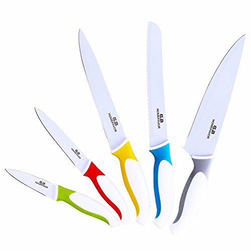 GA Homefavor Premium Messer Set aus Rostfreiem Edelstahl mit Keramik-Beschichtung Inklusive Gemüseschäler - 2