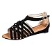 Produktbild Damen Böhmen Sandalen Flache Badesandale Boho Clip Toe Flip Flop Zehentrenner Schuhe Sommerschuhe Strandschuhe Pantoletten Wohnungen Schuhes Rutschfeste Römer Peep Toe Sandaletten (EU:35, Schwarz)