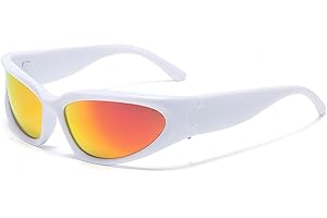 YUELUQU Y2K Wrap Around Sunglasses Men's Women's Futuristic Outdoor Sports Sunshade UV400 Glasses