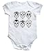 HippoWarehouse Skull 7 baby vest boys girls