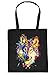 Produktbild Stofftasche mit Neon-Farben in schwarz - Wolf - Wolfsblick - praktische umweltfreundliche Baumwolltasche als tolles Geschenk für Wolf Fans