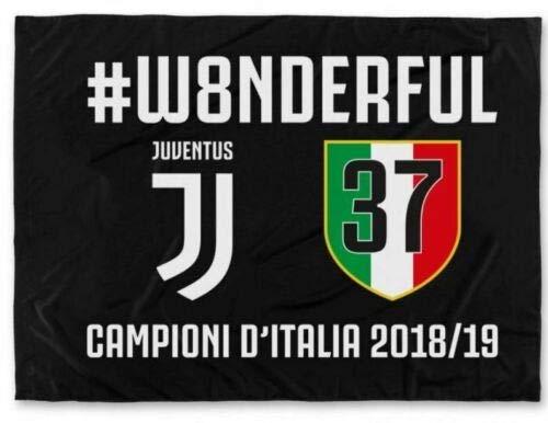 Juventus Bandera CELEBRATIVA W8ONDERFUL 37. Scudetto 2019 Wonderful 130x95cm Oficial Original Serie A Campeones