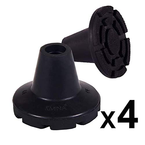 KMINA - Krücken gummi 22 mm, 21 mm, 20 mm, Gummifuße gehhilfe, Krücken gummipuffer, Gummipuffer krücken, Gummipuffer walkingstöcke 4 Stück