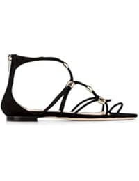 Jimmy Choo Mujer TALLAFLATMXXBLACKGOLD Negro Gamuza Sandalias