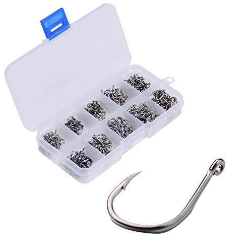 chendongdong New 500pcs 10 Sizes Assorted Sharpened Fishing Hooks Tackle Lures Baits & Box