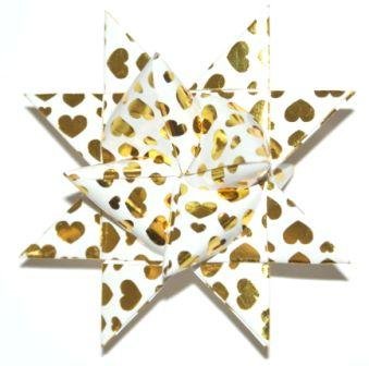 Fröbelsterne 25 mm goldfoliendruck Weihnachten 20 Streifen - 3
