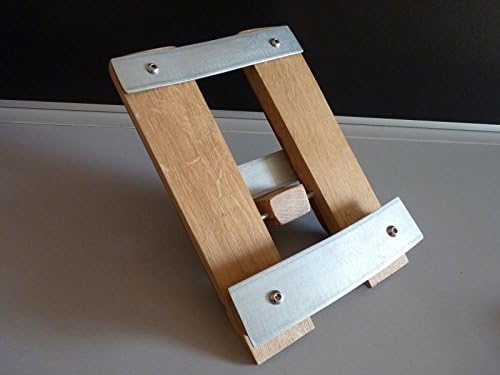 Lunes Wine Barrel Art Desk Top Easel : Tablet support, e Reader, Cookery Book Stand, Mobile Telephone Stand - Recycled French Wine Barrel Staves - Solid Oak - Prop it up!