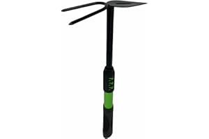 VET ITALY Vetrineinrete® Zappa a cuore bidente per orto e giardino zappetta doppia 40 cm per scavare e dissodare terreno F14