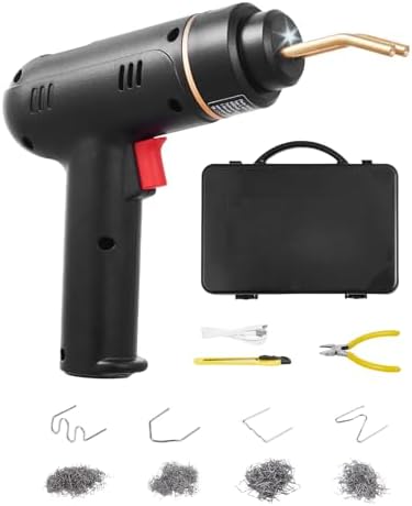 VEVOR Saldatrice per Plastica Senza Fili 120 W con 400 Pezzi di 4 Tipi di Punti Metallici Caldi, Kit per Saldatura a Punti Metallici Caldi Ricaricabile, Kit Riparazione Paraurti per Kayak, Giocattoli