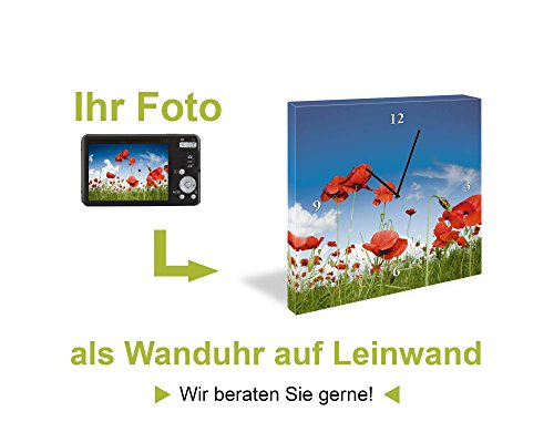 Artland Wand-Uhr Digital-Druck Leinwand auf Holz-Rahmen gespannt geräuscharmes Qualitäts-Uhrwerk Yiannis Dimkopoulos Treppen ins Blaue hinein Landschaften Gewässer Meer Malerei Blau 30 x 30 x 2,8 cm - 4