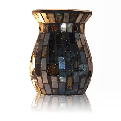 Frau Dufte | Mondschein Mosaik-Duftlampe - Aromalampe für Duftmelts Dufte Momente Blau Gold