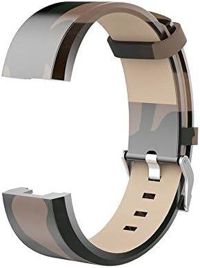 Feibi Leather Strap Leather Band Braclet Wristband For Fitbit Charge 2 (Camouflage)
