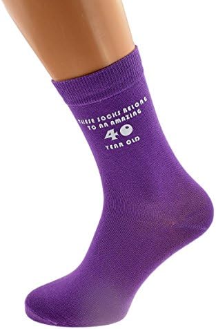 MC GIFT COThese Socks Belong to An Amazing 40 Year Old PURPLE Womens Socks for 40th Birthday Present 2018