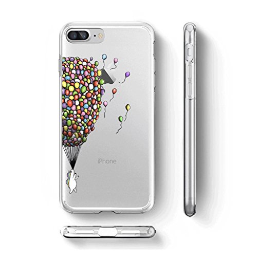 Para iPhone 7 Plus   iPhone 8 Plus Carcasa   YIGA Moda Globo de aire caliente Unicornio Transparente TPU Gel Cubierta De Silicona Suave Funda Tapa Case Cover para Apple iPhone 7 Plus   iPhone 8 Plus  5 5 pulgadas 