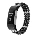 Produktbild Für Fitbit Charge 2 Armband, KATUMO Damen Fitbit Charge 2 Armband - Perlen Armband Für Fitbit Charge 2, Fitbit Charge 2 Armband Perlen, Schwarz