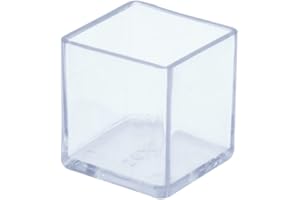 Flyshop 12 Tapas de Patas de Silla de PVC, Protectores de Suelo para Muebles, sin arañazos, cuadradas, 1" x 1", 25 x 25 mm (2,5 x 2,5 cm), Transparente