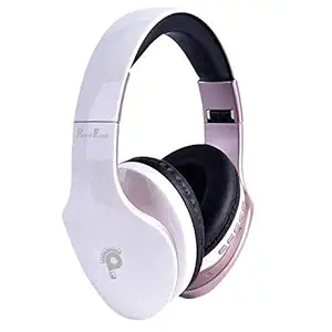 PunnkFunnk P18 Wireless Bluetooth Over The Ear Headphone with Mic (White)