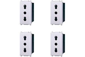 Elektronova Presa Bipasso 2P+T 10/16A 250V Bianco compatibile Vimar Plana Kit 4 Pezzi 2001